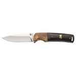 Browning Buckmark Hunter Folding Knife 3" Drop Point 8Cr14MoV Stainless Steel Blade Hardwood Handle Black/Brown MODEL# 3220231B