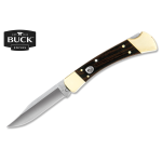 Buck Knives 0110BRSA 110 Auto AUTOMATIC - 3.75" Plain Edge Clip Point 420HC Blade - Ebony Handle w/Brass Bolsters MODEL# 0110BRSA-B