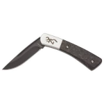 Browning Knoll Folding Knife 2.375" Drop Point 12C27 Sandvik Black Blade Carbon Fiber Handle Black MODEL# 3220476B